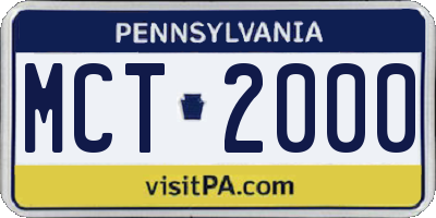 PA license plate MCT2000