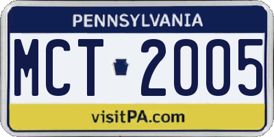 PA license plate MCT2005