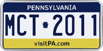 PA license plate MCT2011