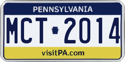 PA license plate MCT2014