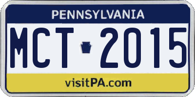 PA license plate MCT2015