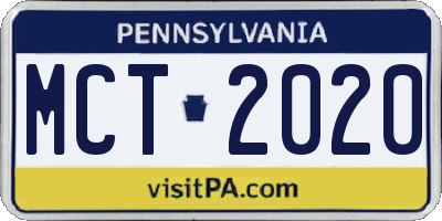 PA license plate MCT2020