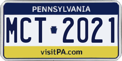 PA license plate MCT2021