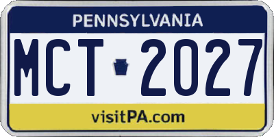 PA license plate MCT2027