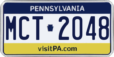 PA license plate MCT2048