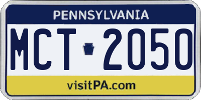 PA license plate MCT2050