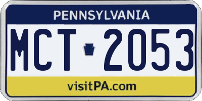 PA license plate MCT2053