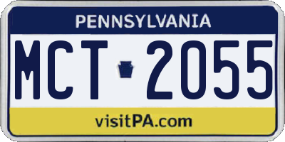 PA license plate MCT2055