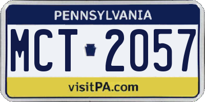 PA license plate MCT2057