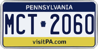 PA license plate MCT2060