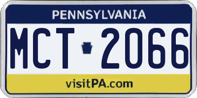 PA license plate MCT2066