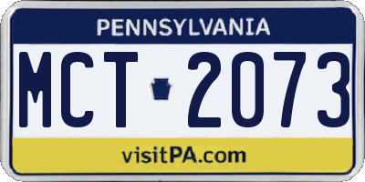 PA license plate MCT2073