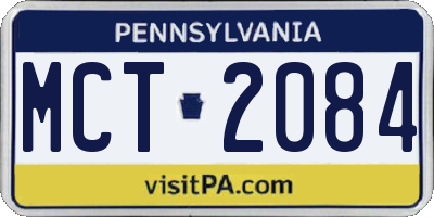 PA license plate MCT2084