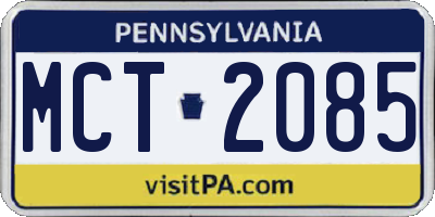 PA license plate MCT2085
