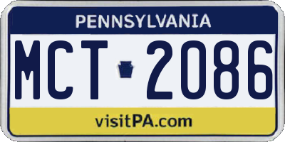 PA license plate MCT2086