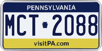 PA license plate MCT2088