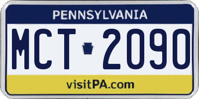 PA license plate MCT2090