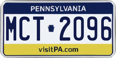 PA license plate MCT2096