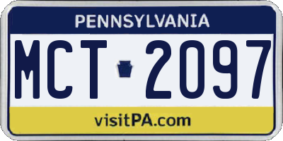 PA license plate MCT2097