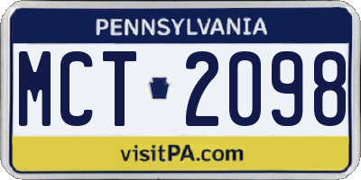 PA license plate MCT2098