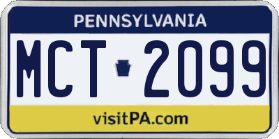 PA license plate MCT2099