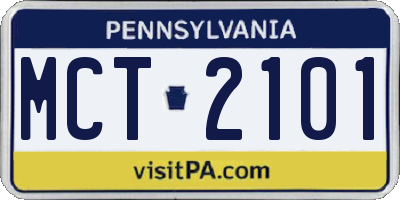 PA license plate MCT2101