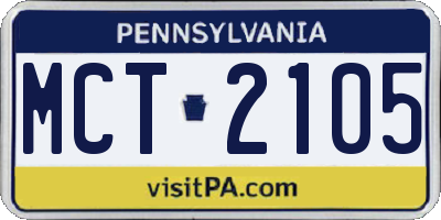 PA license plate MCT2105