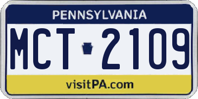 PA license plate MCT2109