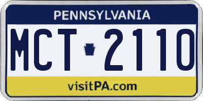 PA license plate MCT2110