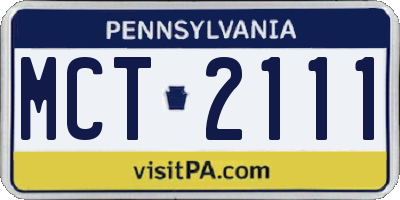 PA license plate MCT2111
