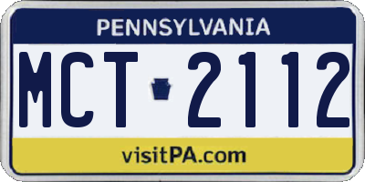 PA license plate MCT2112