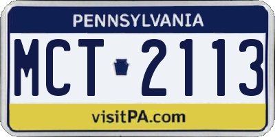 PA license plate MCT2113