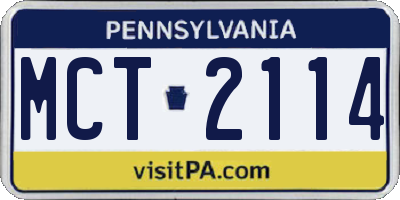 PA license plate MCT2114