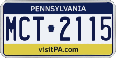 PA license plate MCT2115