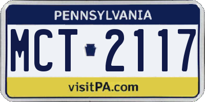 PA license plate MCT2117