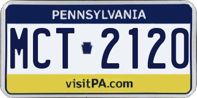 PA license plate MCT2120