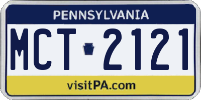 PA license plate MCT2121
