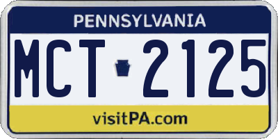 PA license plate MCT2125