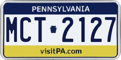 PA license plate MCT2127