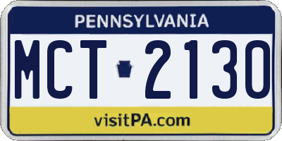 PA license plate MCT2130