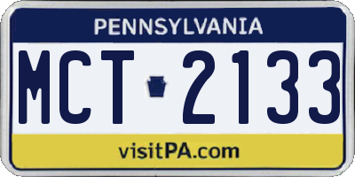 PA license plate MCT2133