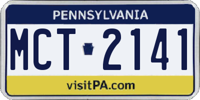 PA license plate MCT2141