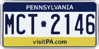 PA license plate MCT2146