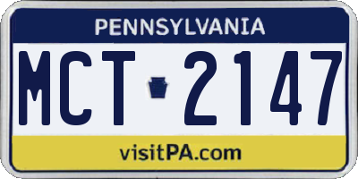 PA license plate MCT2147