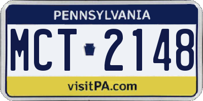 PA license plate MCT2148