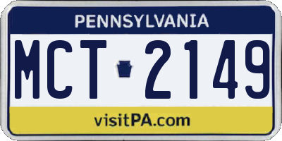 PA license plate MCT2149