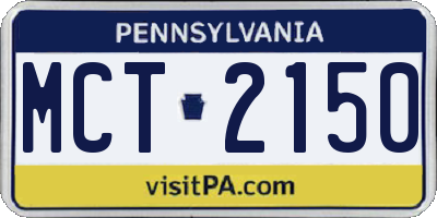 PA license plate MCT2150