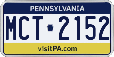 PA license plate MCT2152