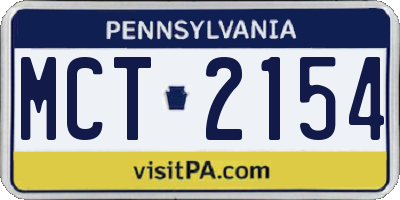 PA license plate MCT2154