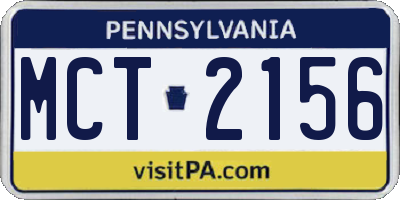 PA license plate MCT2156